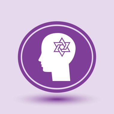 Resimde bir David yıldız erkek baş simgesinin