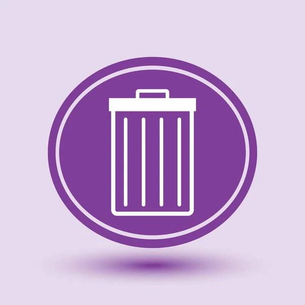 Ícone de lixo lixo bin isolado. Ilustração vetorial . — Vetor de Stock