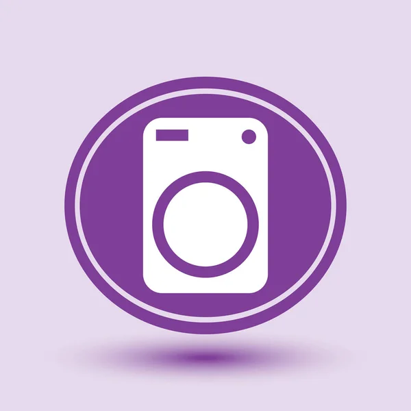 De pictogram van de kleur van de wasmachine. Wasmachine. Wasservice. Geïsoleerde vectorillustratie — Stockvector