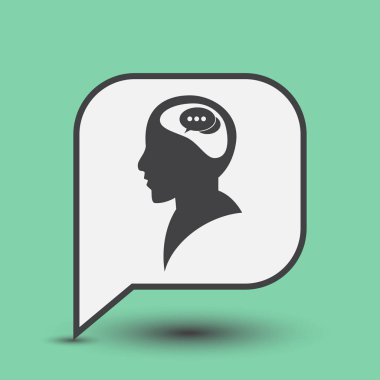 Ekibimizi insan kafası ve sohbet. vektör simgesi