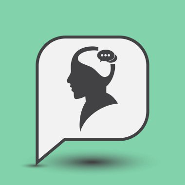 Ekibimizi insan kafası ve sohbet. vektör simgesi