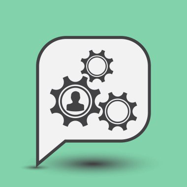 Birkaç makine SMM ve birlikte çalışan vites vektör simgesi