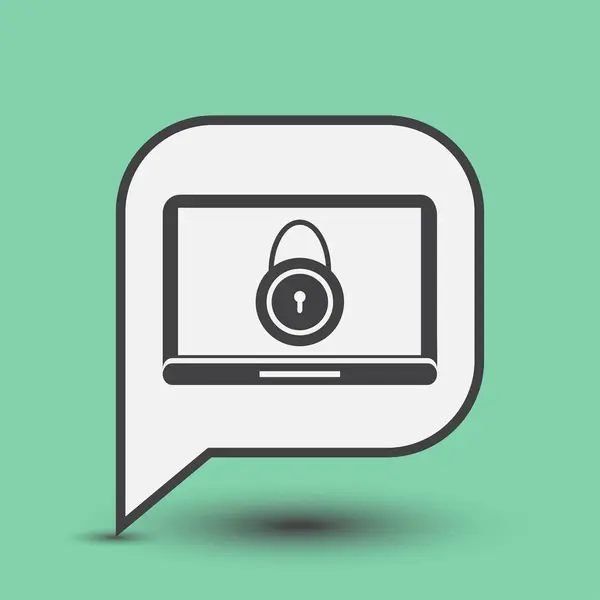 Laptop en lock-pictogram web-afbeelding — Stockvector