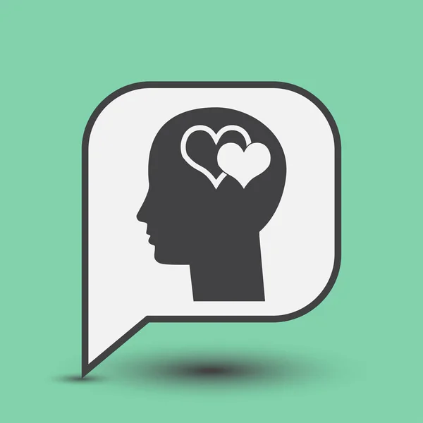 Icono cerebro y corazón — Vector de stock