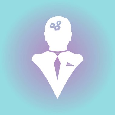 Ekibimizi insan kafası ve dişliler. vektör simgesi