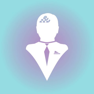 Ekibimizi insan kafası ve altın. vektör simgesi