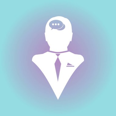 Ekibimizi insan kafası ve sohbet. vektör simgesi