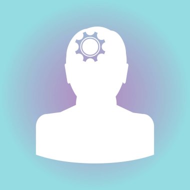 Ekibimizi insan kafası ve dişliler. vektör simgesi