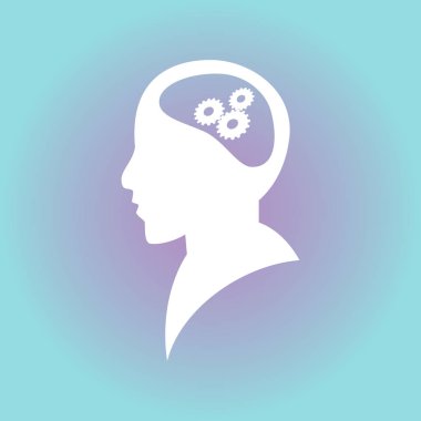 Ekibimizi insan kafası ve dişliler. vektör simgesi