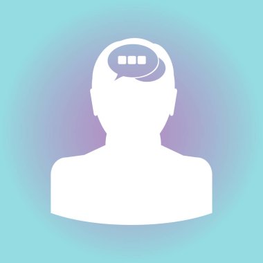 Ekibimizi insan kafası ve sohbet. vektör simgesi