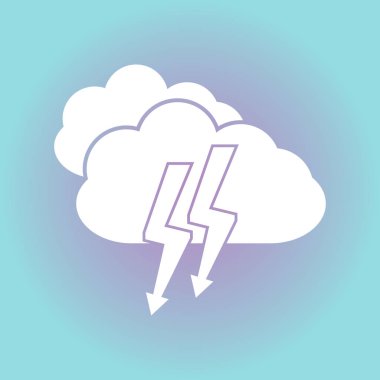 Bulut ile yağmur ve yıldırım simgesi