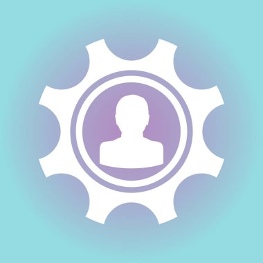 Birkaç makine SMM ve birlikte çalışan vites vektör simgesi