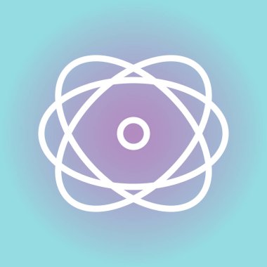 Trendy düz stil atom simgesini. Vektör çizim, Eps10.