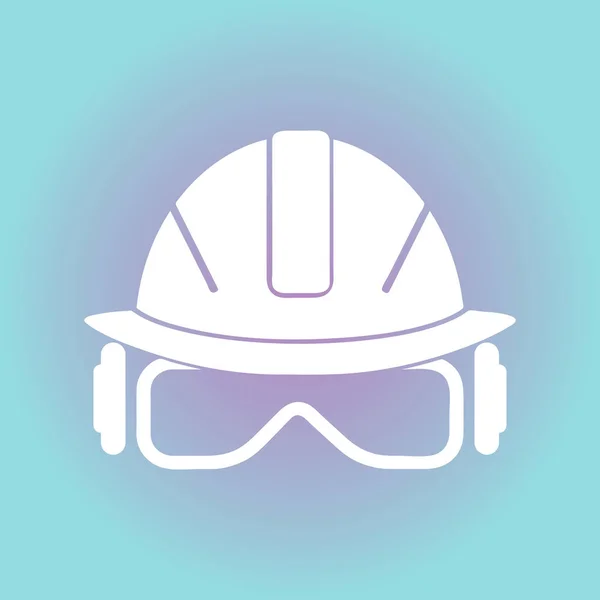 工事ヘルメット アイコン。Web デザインの構築ヘルメット ベクター アイコンの漫画イラスト — ストックベクタ