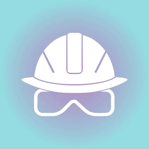 工事ヘルメット アイコン。Web デザインの構築ヘルメット ベクター アイコンの漫画イラスト — ストックベクタ