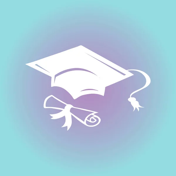 Καπάκι αποφοίτηση με δίπλωμα σύμβολο μετοχής διάνυσμα — Διανυσματικό Αρχείο