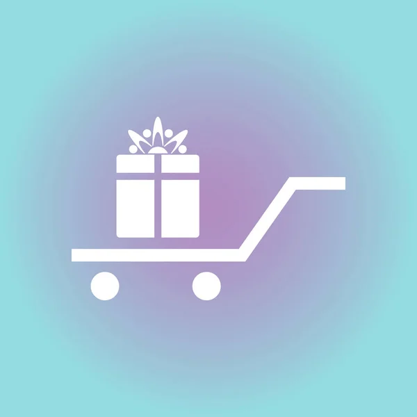 alışveriş sepeti ve hediye kutusu. vektör çizim.