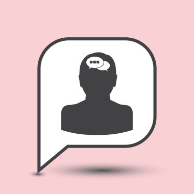 Ekibimizi insan kafası ve sohbet. vektör simgesi