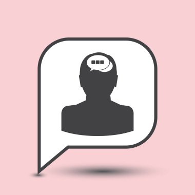 Ekibimizi insan kafası ve sohbet. vektör simgesi