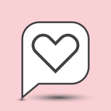 Kalp vektör simgesi, aşk sembolü. Sevgililer günü işareti