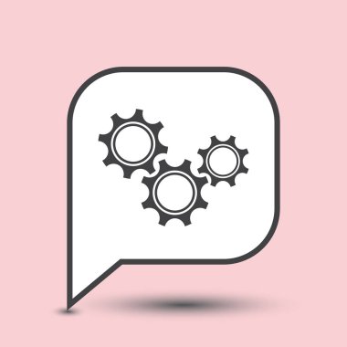 Birkaç makine SMM ve birlikte çalışan vites vektör simgesi