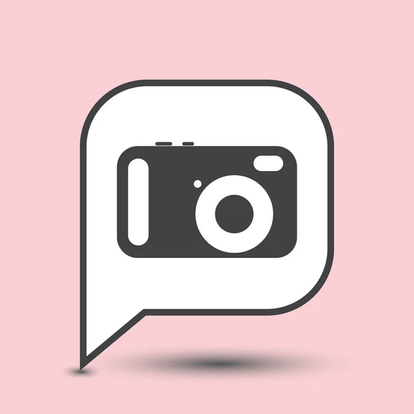 Icono de la cámara aislado sobre fondo. Signo de fotografía de instantánea plana simple moderna. Ilustración del logotipo — Archivo Imágenes Vectoriales