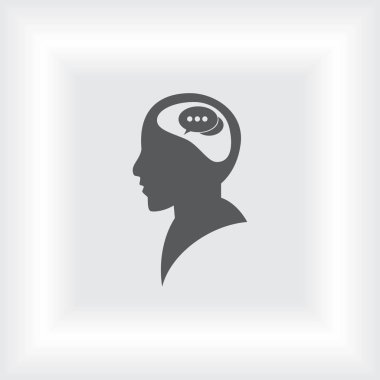 kafa ile konuşma balonu simgesinin