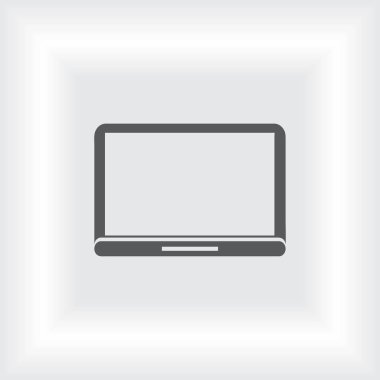 Dizüstü bilgisayar kutsal kişilerin resmi içinde gri arka plan üzerinde izole trendy düz stil