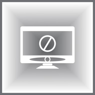 Bilgisayar monitörü simgesi. Düz bilgisayar sembolü. Vektör illüstrasyonu, EPS10.