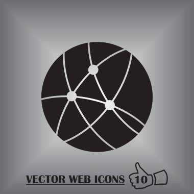 adresi http simgesi izole. Modern basit düz küre işareti