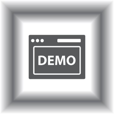 Demo sürümü işareti simgesi. Düz tasarım stili