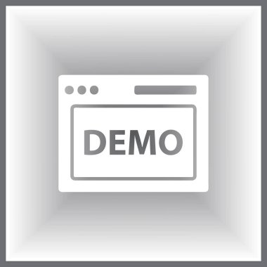 Demo sürümü işareti simgesi. Düz tasarım stili