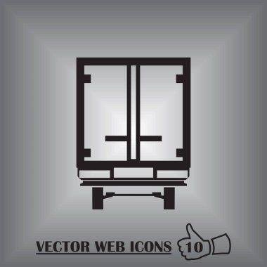 Büyük kamyon simge vektör.