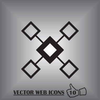 Akış şeması simge vektör.