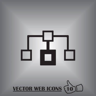 Akış şeması simge vektör.