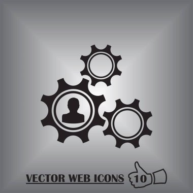 Gear Simgesi vektör düz tasarımı