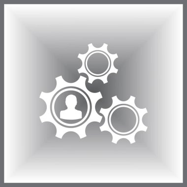 Gear Simgesi vektör düz tasarımı