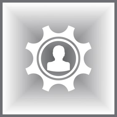 Gear Simgesi vektör düz tasarımı