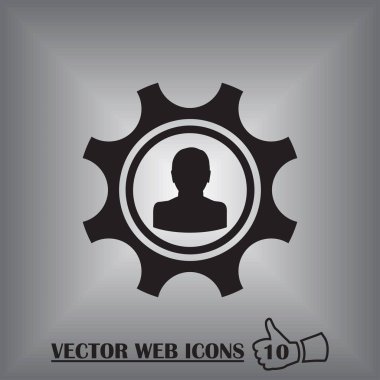 Gear Simgesi vektör düz tasarımı