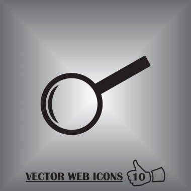 Glas simgesi büyütüyorum. Vektör çizim.