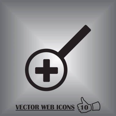 Glas simgesi büyütüyorum. Vektör çizim.