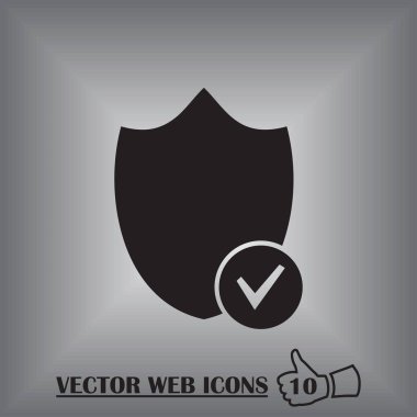 Kalkan web simge vektör.