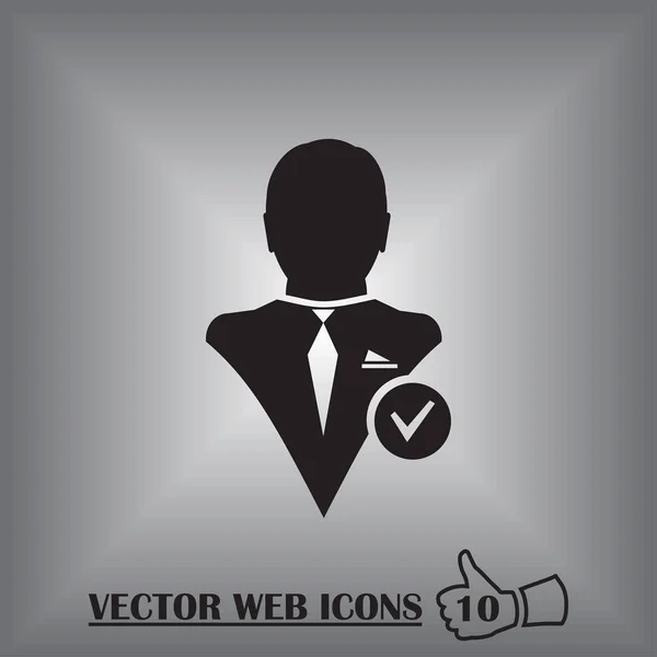 Añadir icono de amigo. Buen hombre diseño web — Vector de stock