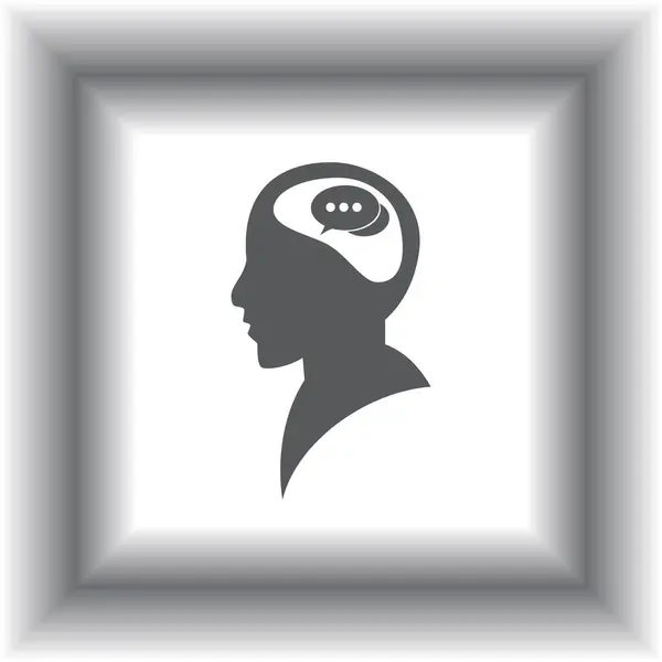 Tête avec icône de bulle de parole — Image vectorielle
