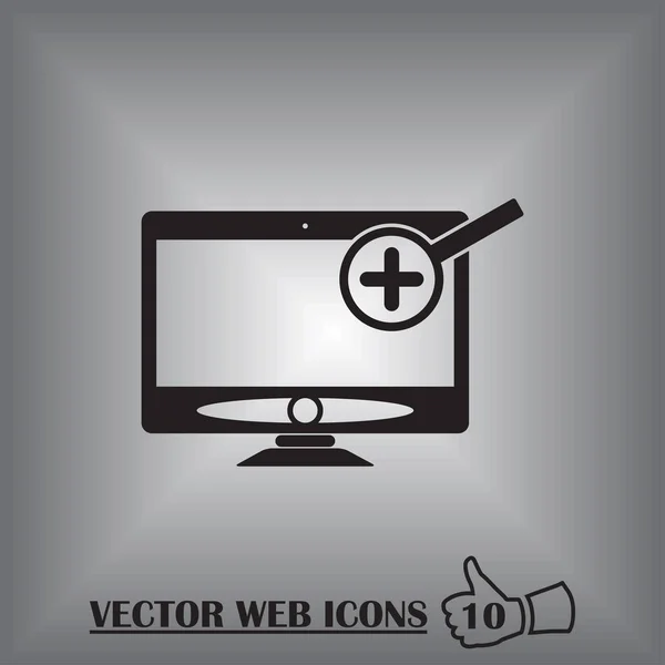 Icône moniteur d'ordinateur. Symbole PC plat. Illustration vectorielle, EPS10. — Image vectorielle