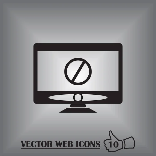 Ícone monitor de computador. Símbolo de PC plano. Ilustração vetorial, EPS10. — Vetor de Stock