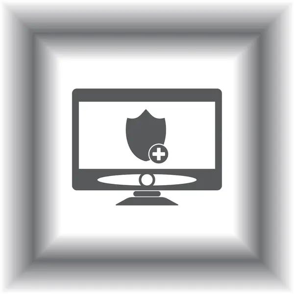 Computer monitor icoon. Vlakke PC symbool. Vectorillustratie, EPS10. — Stockvector