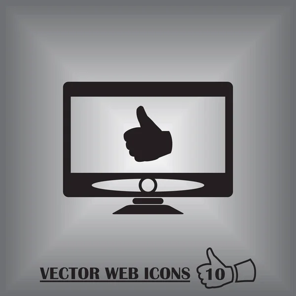 Icône moniteur d'ordinateur. Symbole PC plat. Illustration vectorielle, EPS10. — Image vectorielle