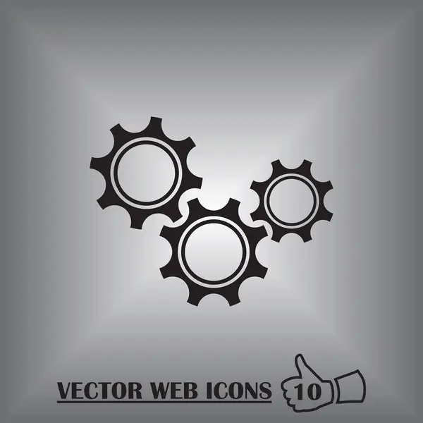 Gear Icon vector flat design — Stock Vector