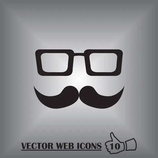 Nerd glasses and mustaches icon — Stock Vector